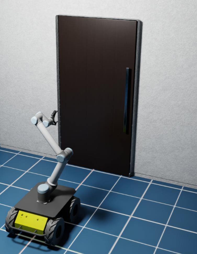 Single-arm mobile manipulator used in simulation
